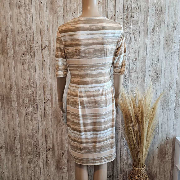 Women's Connected Apparel Dress Size 6 Brown White Tan - Picture 7 of 9